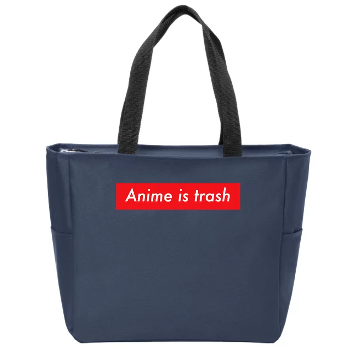 Anime Is Trash Graphic Sarcastic Meme For Gamers Zip Tote Bag