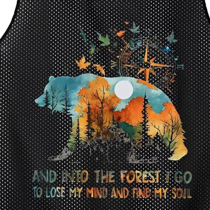 And Into The Forest I Go To Lose My Mind Camping Bear Mesh Reversible Basketball Jersey Tank