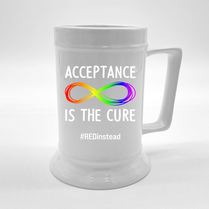 Acceptance Is The Cure Autismmeaningful Giftacceptance In April Gift Front & Back Beer Stein