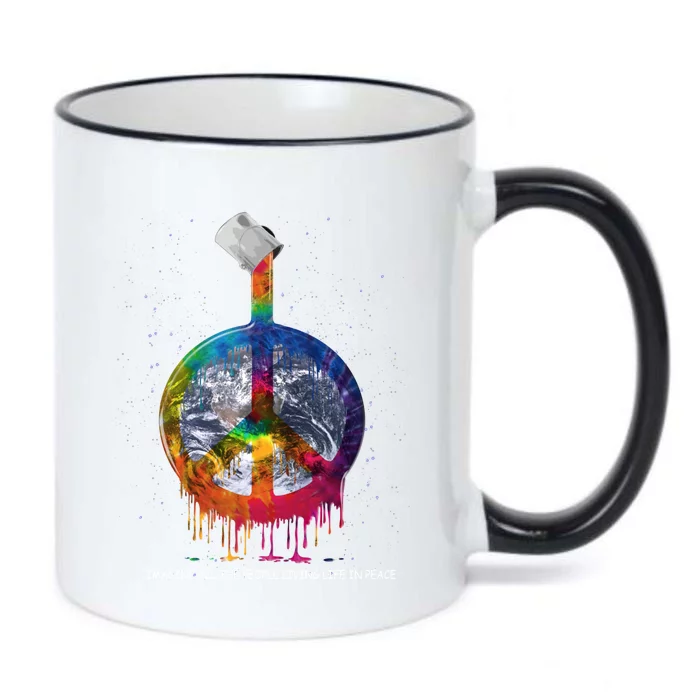 And I Think To Myself What A Wonderful World Peace Symbol Cool Gift Black Color Changing Mug