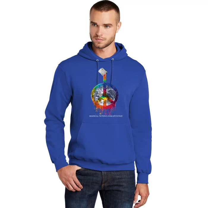 And I Think To Myself What A Wonderful World Peace Symbol Cool Gift Hoodie