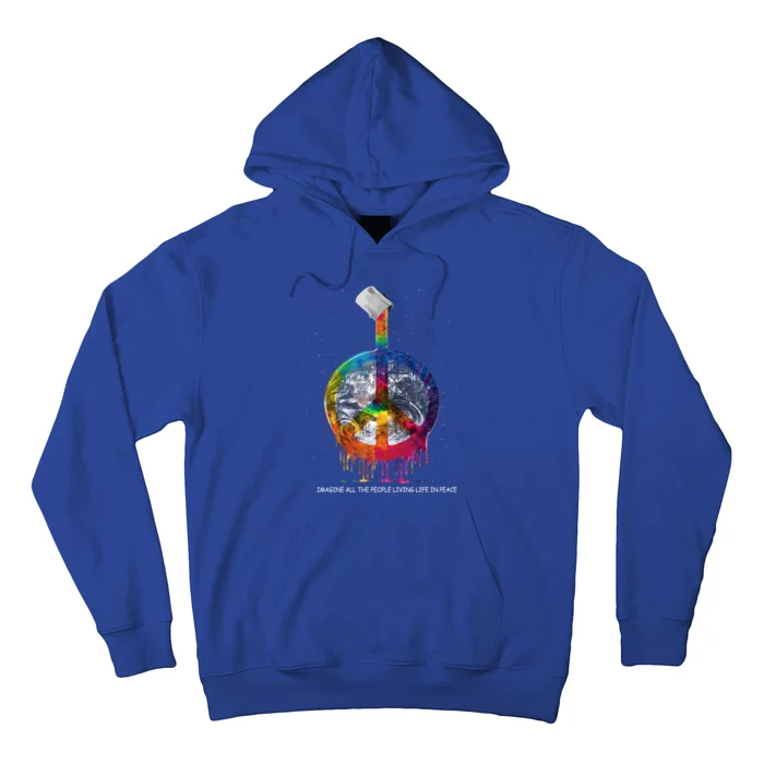 And I Think To Myself What A Wonderful World Peace Symbol Cool Gift Hoodie