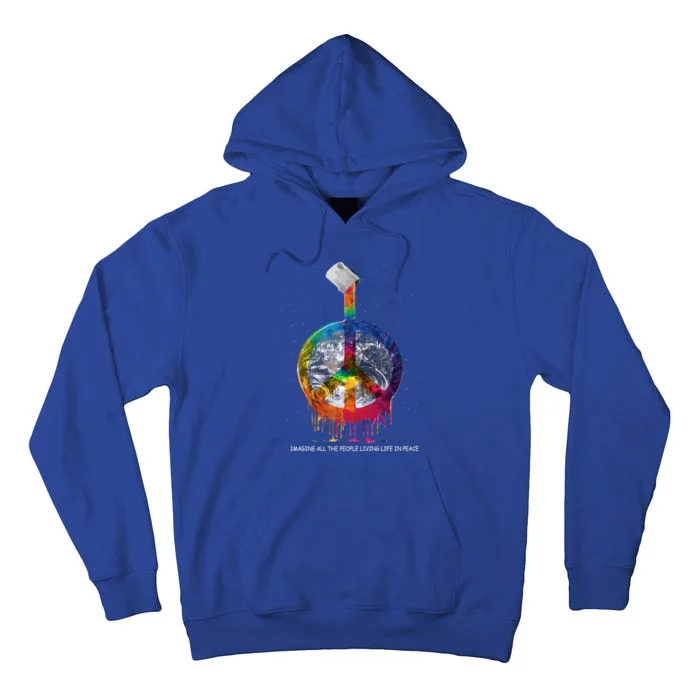 And I Think To Myself What A Wonderful World Peace Symbol Cool Gift Tall Hoodie