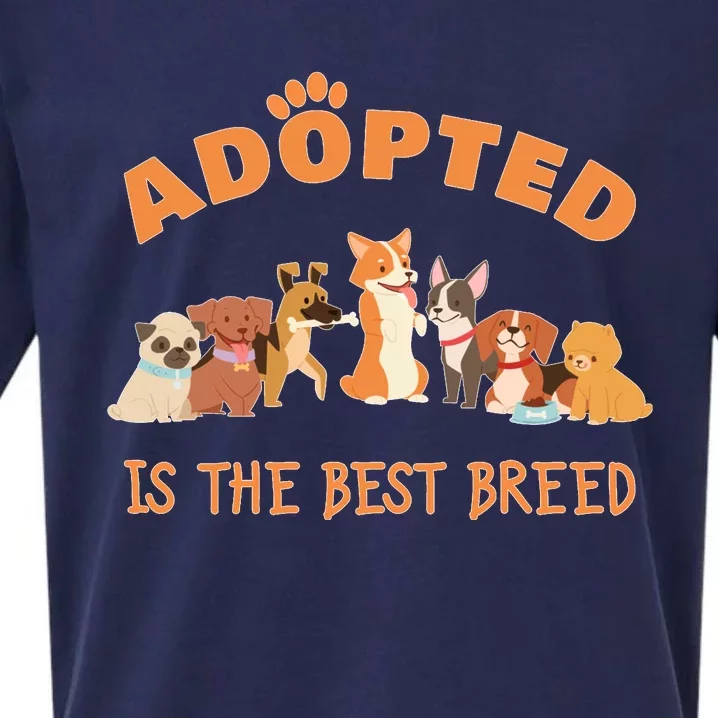 Adopted Is The Best Breed Dog Rescue Shelter & Adoption Sueded Cloud Jersey T-Shirt