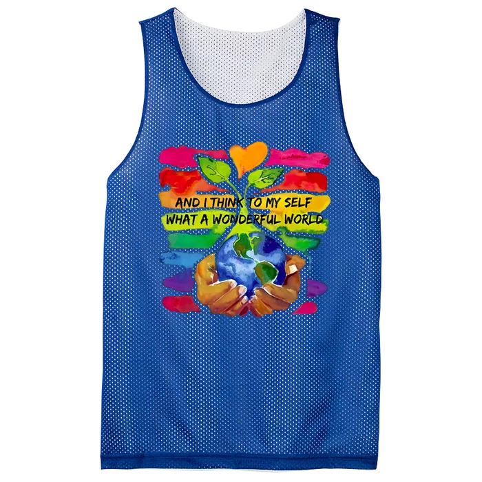 And I Think To My S What A Wonderful World Gift Mesh Reversible Basketball Jersey Tank