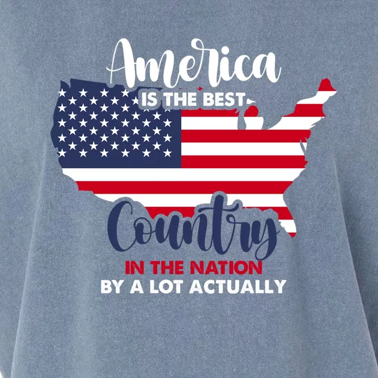 America Is The Best Country In The Nation Gift Garment-Dyed Women's Muscle Tee