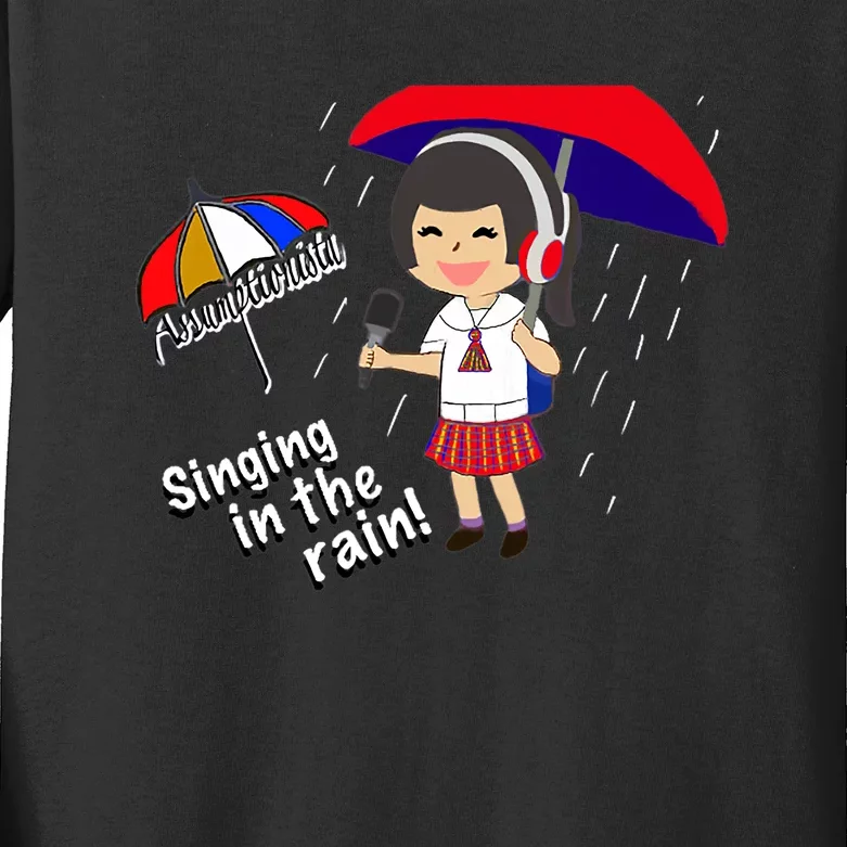 Assumptionista_Singing In The Rain! Kids Long Sleeve Shirt