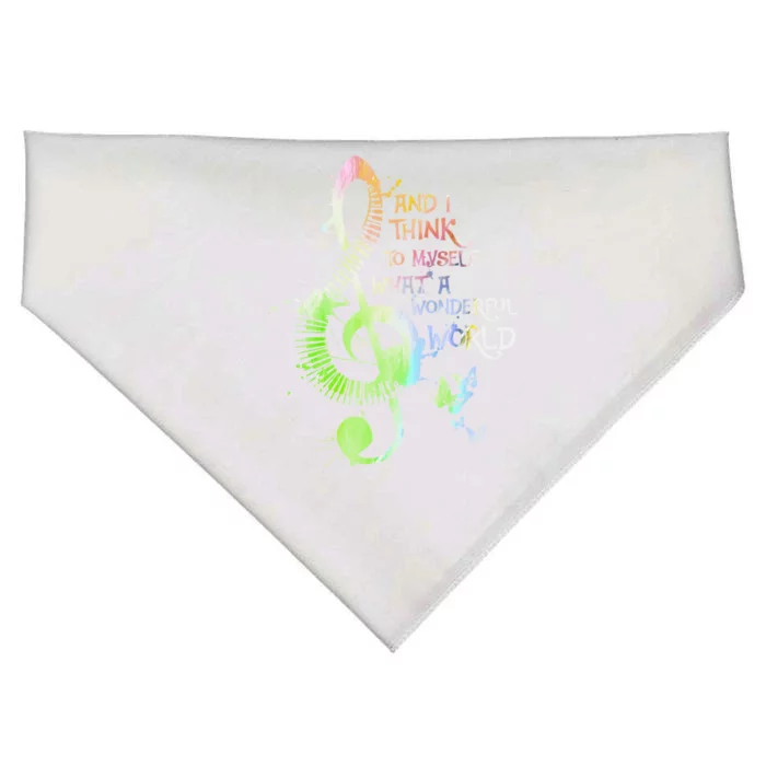 And I Think To Mys What A Wonderful World My Piano Gift USA-Made Doggie Bandana