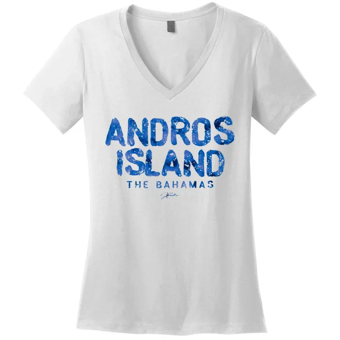 Andros Island The Bahamas Women's V-Neck T-Shirt