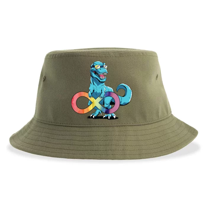 Autism Infinity Trex Dinosaur Gift Sustainable Bucket Hat