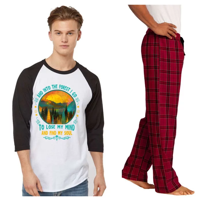 And Into The Forest I Go Hiking Camping Summer Camp Gift Raglan Sleeve Pajama Set