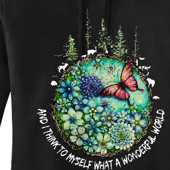 And I Think To Myself What A Wonderful World Hippie Peace Women's Pullover Hoodie