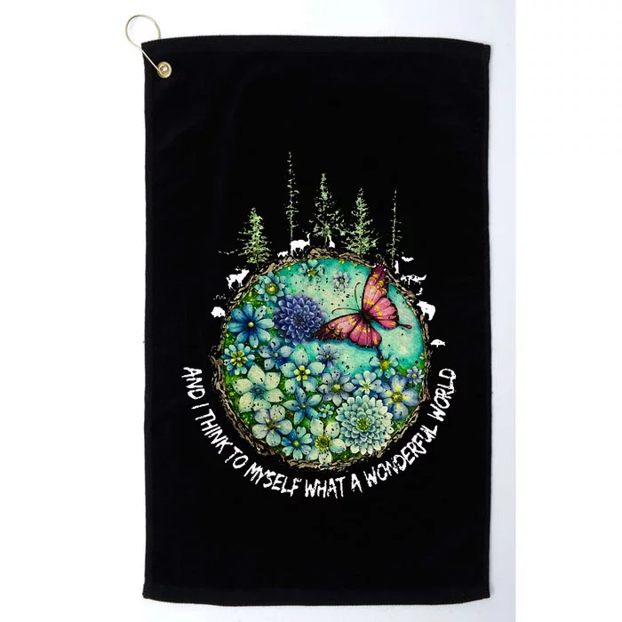 And I Think To Myself What A Wonderful World Hippie Peace Platinum Collection Golf Towel