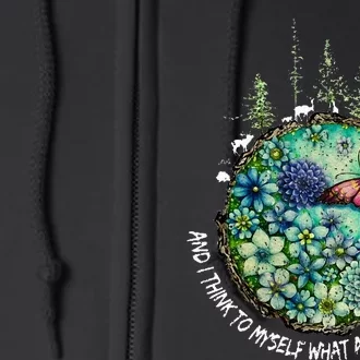 And I Think To Myself What A Wonderful World Hippie Peace Full Zip Hoodie