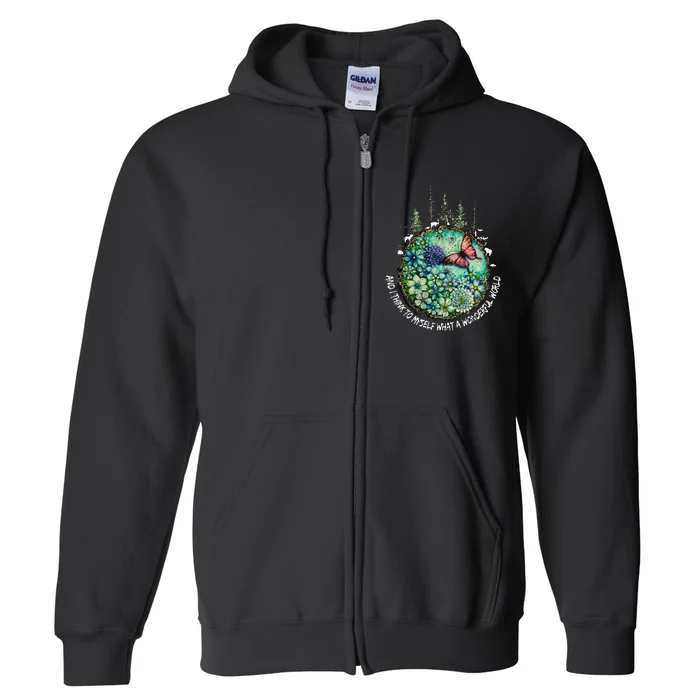 And I Think To Myself What A Wonderful World Hippie Peace Full Zip Hoodie