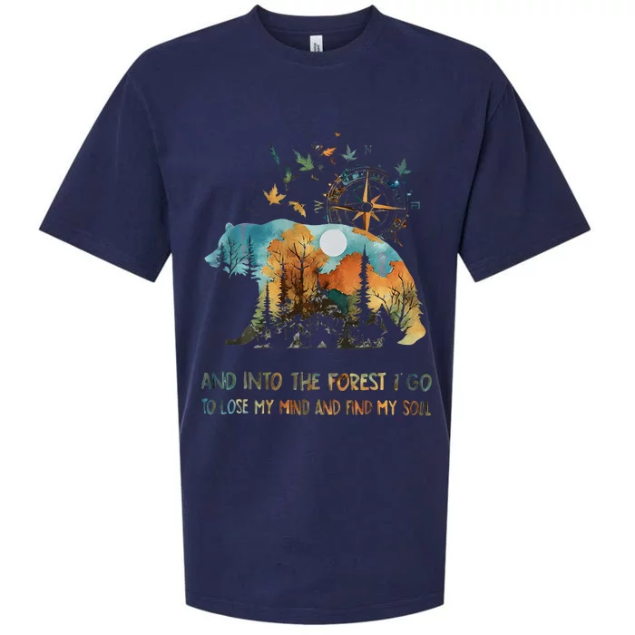 And Into The Forest I Go To Lose My Mind Camping Bear Gift Sueded Cloud Jersey T-Shirt