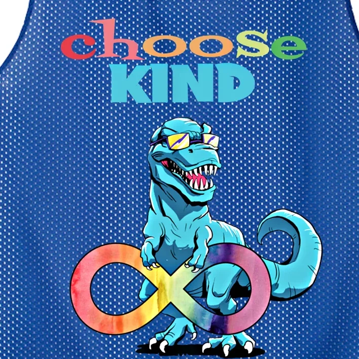 Autism Infinity Trex Choose Kind Gift Mesh Reversible Basketball Jersey Tank