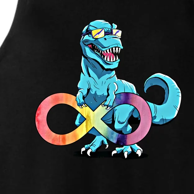 Autism Infinity Trex Dinosaur Funny Gift Ladies Tri-Blend Wicking Tank