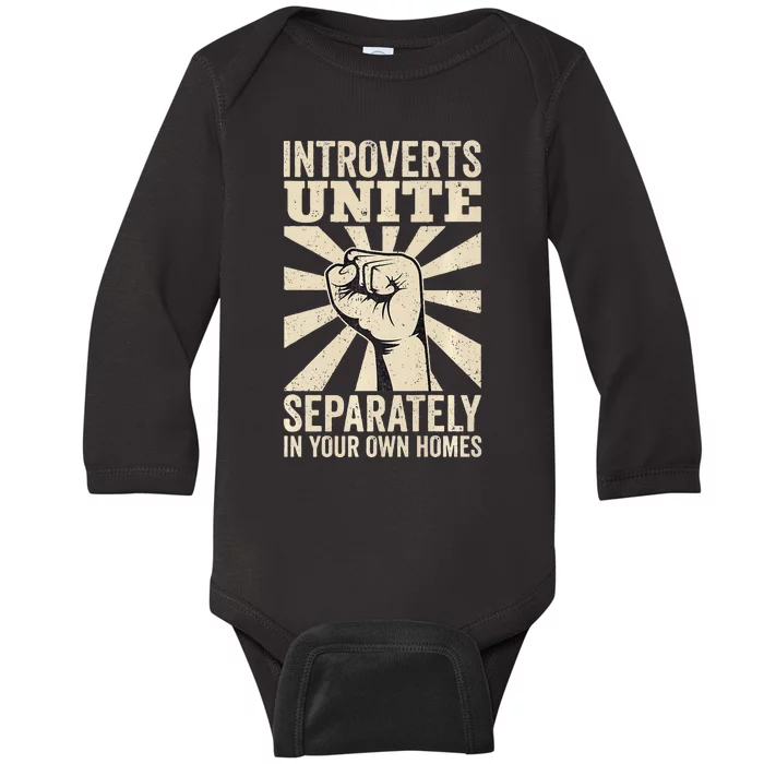 Antisocial Introverts Unite Separately In Your Own Homes Baby Long Sleeve Bodysuit