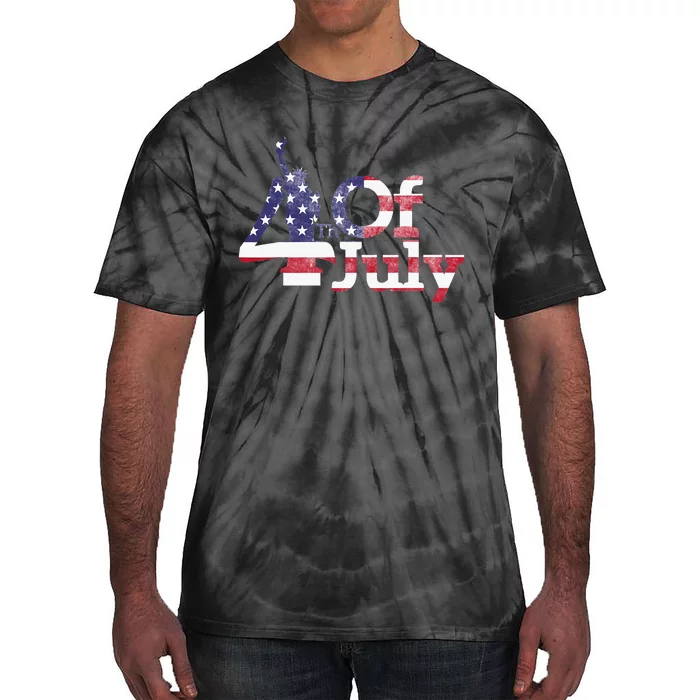 American Independence USA Flag 4th Of July Statue Of Liberty Tie-Dye T-Shirt