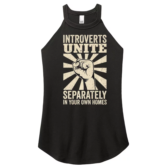 Antisocial Introverts Unite Separately In Your Own Homes Premium Women’s Perfect Tri Rocker Tank