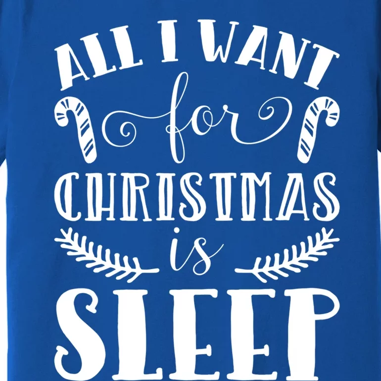 All I Want For Christmas Is Sleep Funny Xmas Present Humor Gift Premium T-Shirt