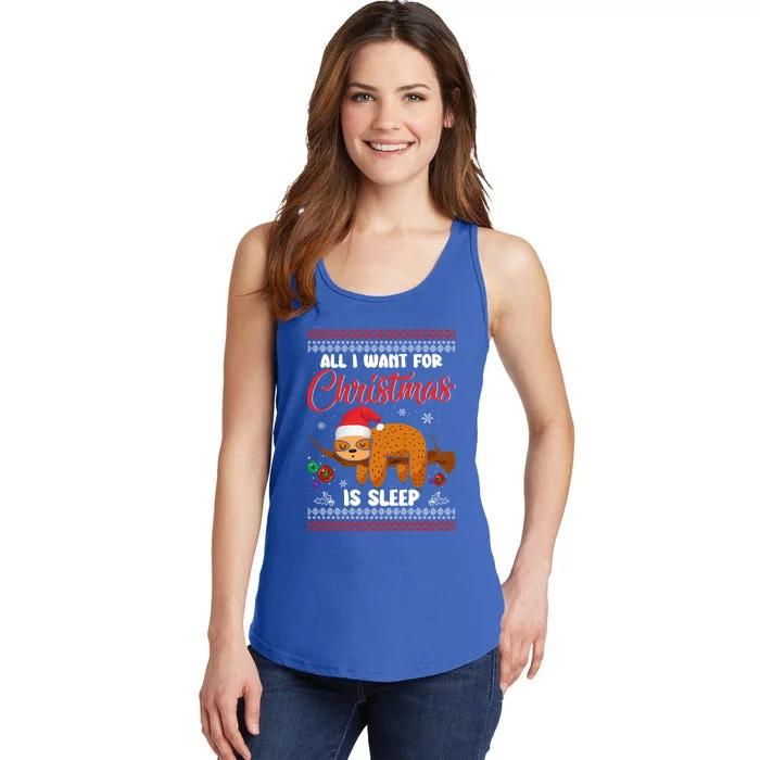 All I Want For Xmas Is Sleep Funny Sloth Gift Ladies Essential Tank