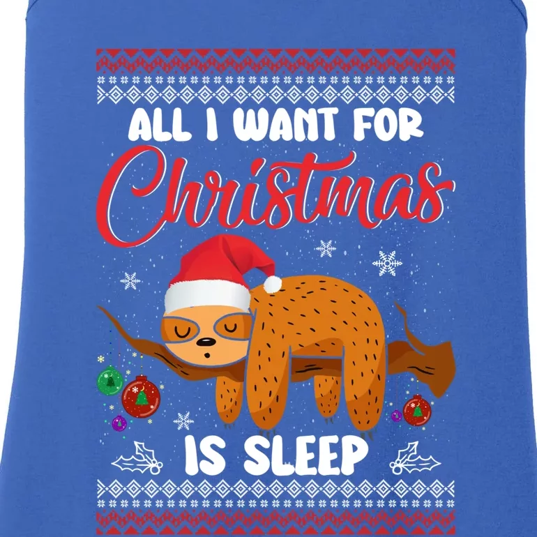 All I Want For Xmas Is Sleep Funny Sloth Gift Ladies Essential Tank