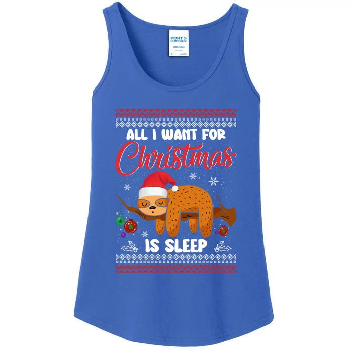 All I Want For Xmas Is Sleep Funny Sloth Gift Ladies Essential Tank