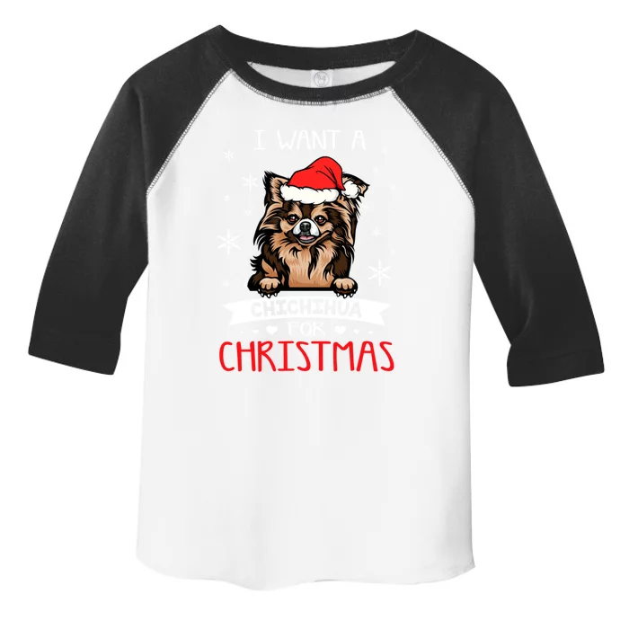 All I Want For Christmas Is A Chihuahua Santa Reindeer Great Gift Toddler Fine Jersey T-Shirt