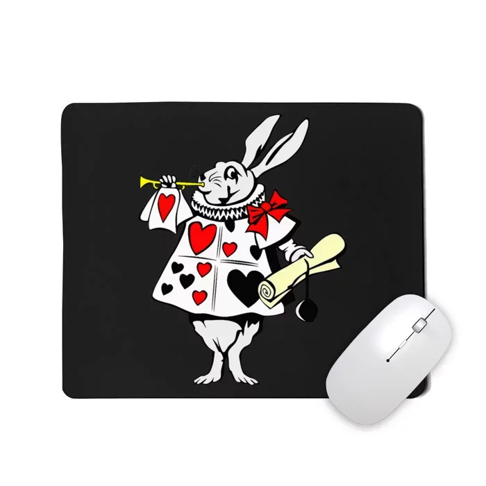 Alice in Wonderland Rabbit easter bunny playing music Mousepad