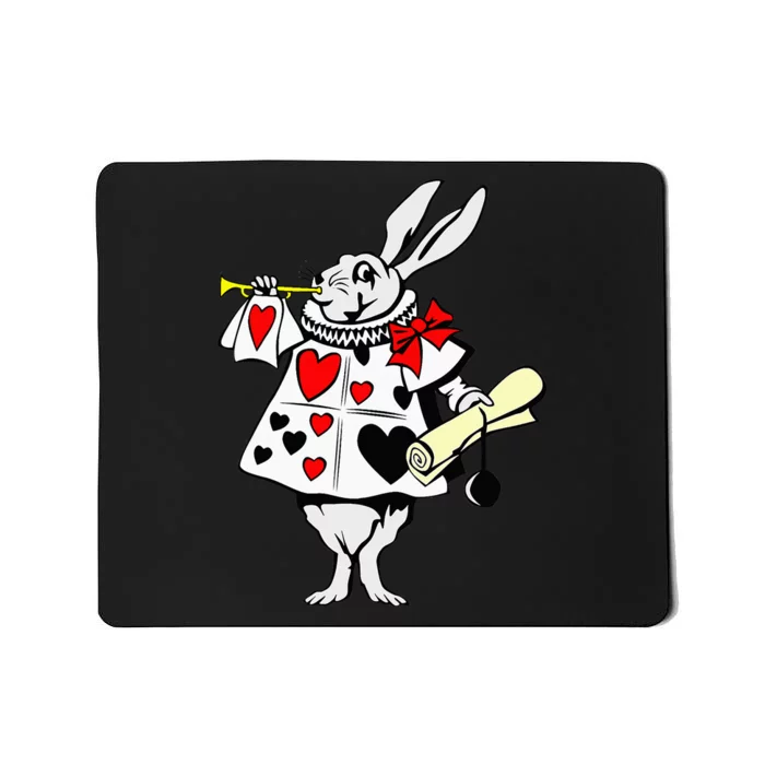 Alice in Wonderland Rabbit easter bunny playing music Mousepad