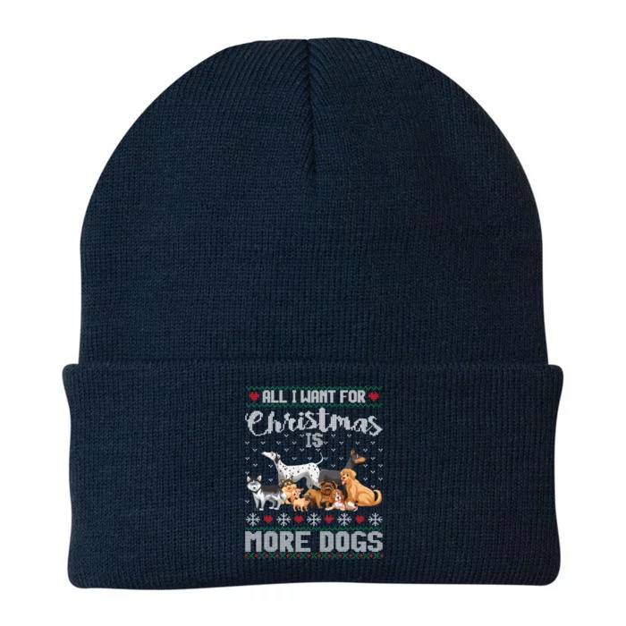 All I Want For Christmas Is More Dogs Ugly Xmas Sweater Gift Knit Cap Winter Beanie