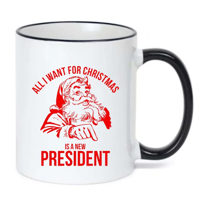 All I Want For Christmas Is A New President Funny Santa Xmas Black Color Changing Mug