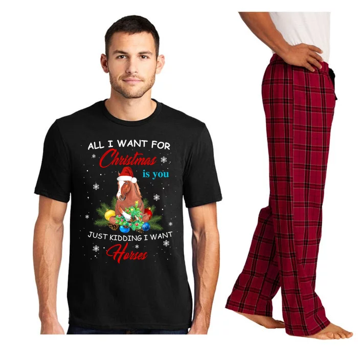 All I Want For Christmas Is You Just Ding I Want Horses Gift Pajama Set