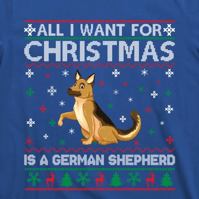 All I Want For Christmas Is A Ger Shepherd Dog Ugly Xmas Gift T-Shirt