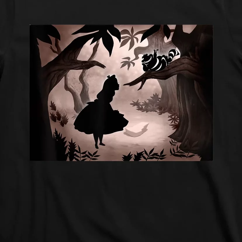 Alice In Wonderland Alice And Cheshire Cat Silhouette T-Shirt