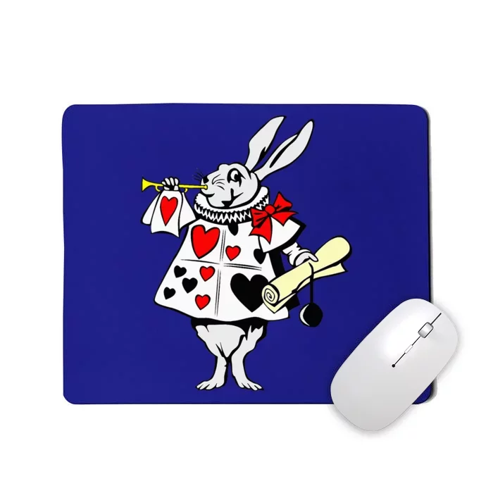 Alice In Wonderland Rabbit Easter Bunny Playing Music Mousepad