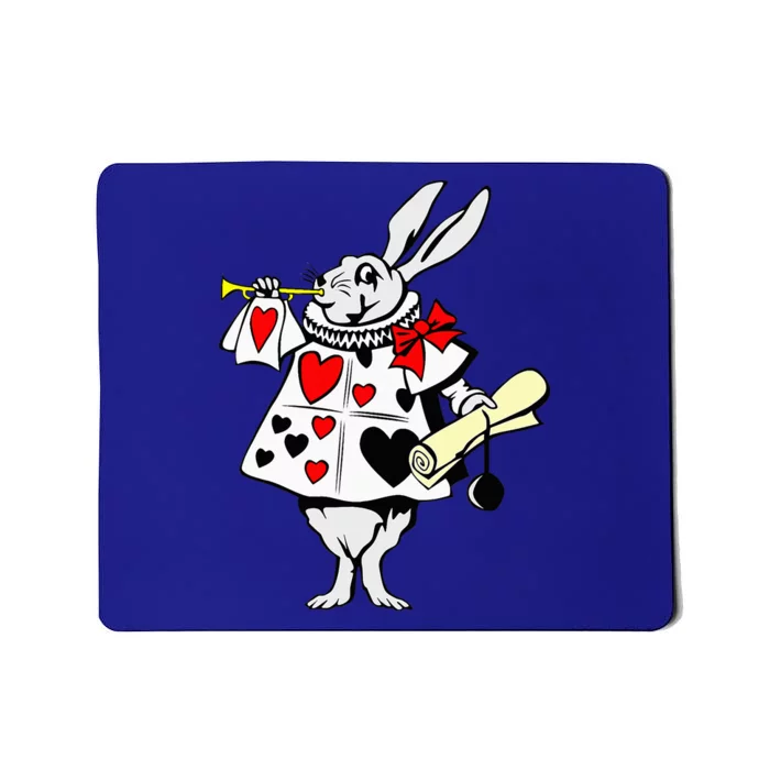 Alice In Wonderland Rabbit Easter Bunny Playing Music Mousepad