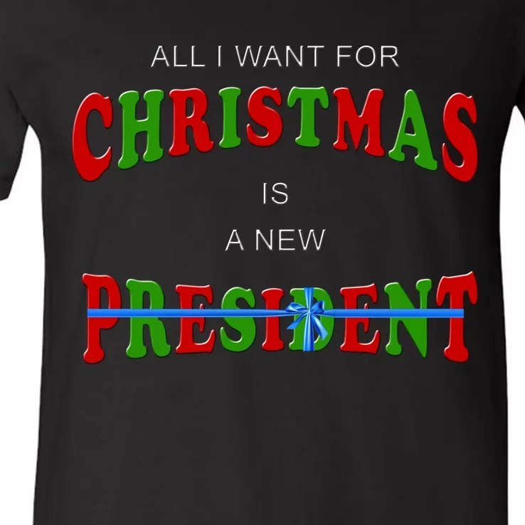 All I Want For Christmas Is A New President V-Neck T-Shirt