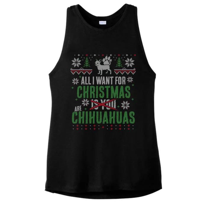 All I Want For Christmas Are Chihuahuas Gift Ladies Tri-Blend Wicking Tank