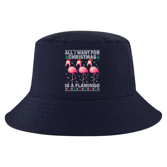 All I Want For Christmas Is A Flamingo Ugly Christmas Gift Cool Comfort Performance Bucket Hat