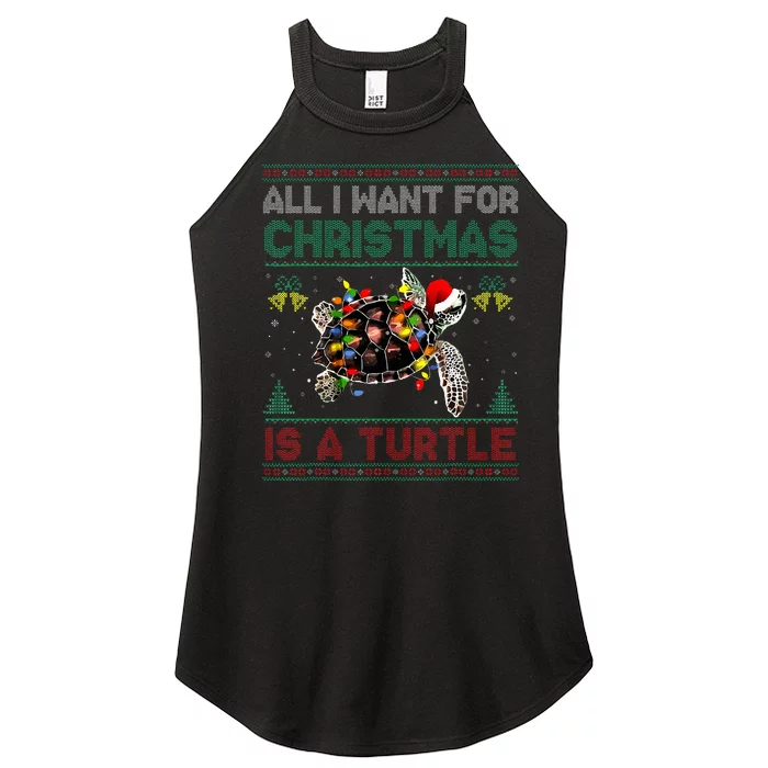 All I Want For Christmas Is A Sea Turtle Ugly Sweater Women’s Perfect Tri Rocker Tank