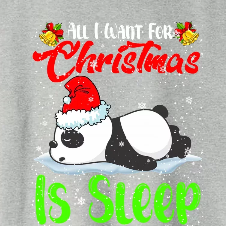 All I Want For Christmas Is Sleep Santa Panda Animal Lover Gift Women's Crop Top Tee