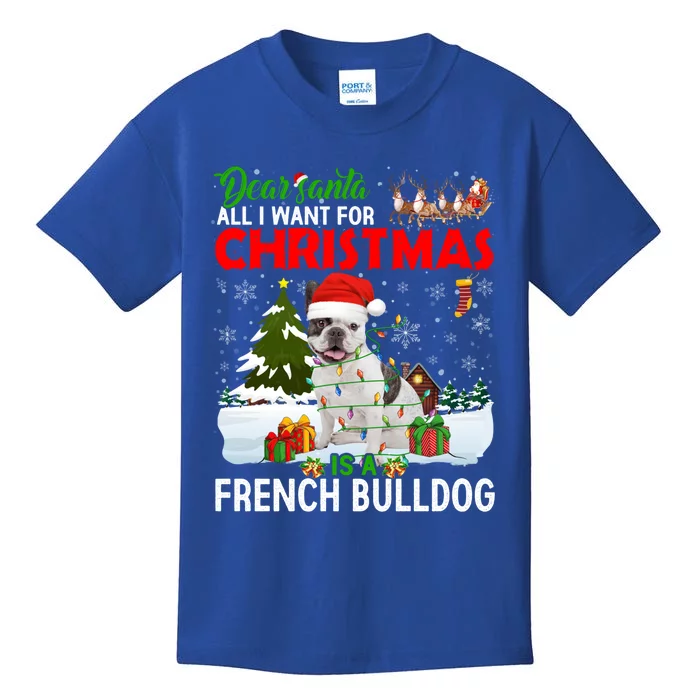 All I Want For Christmas Is A French Bulldog Family Pajamas Gift Kids T-Shirt