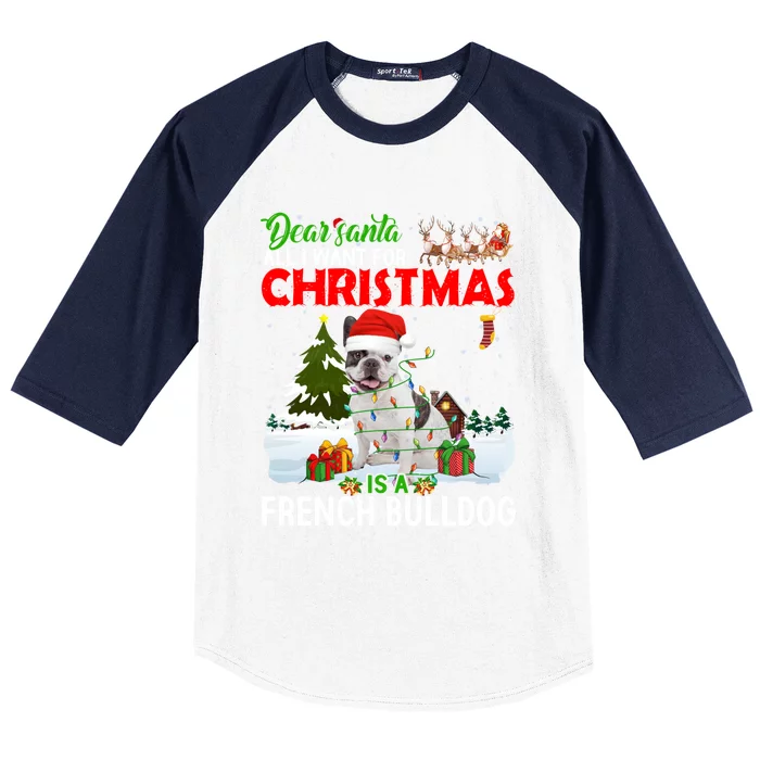 All I Want For Christmas Is A French Bulldog Family Pajamas Gift Baseball Sleeve Shirt