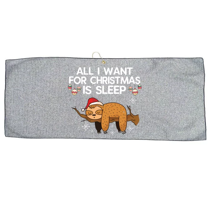 All I Want For Christmas Is Sleep Sloth Lazy Animal Costume Gift Large Microfiber Waffle Golf Towel