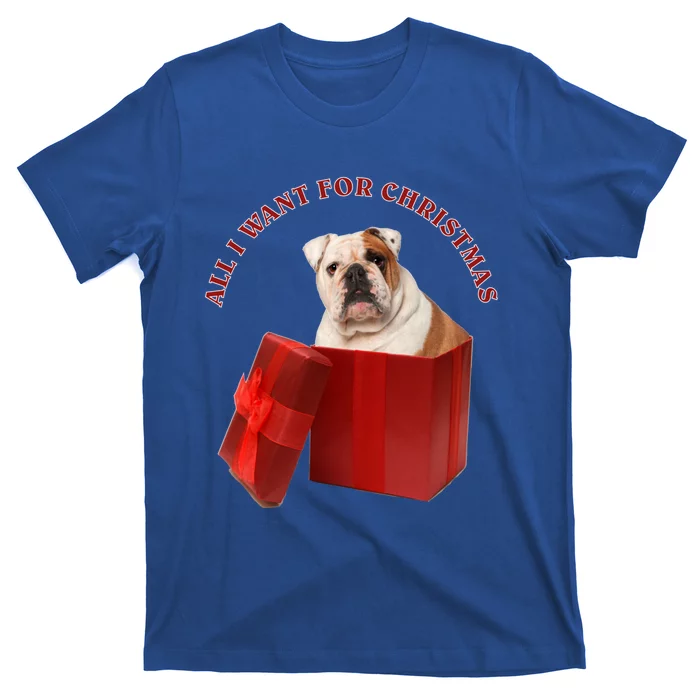 All I Want For Christmas English Bulldog Cool Gift T-Shirt