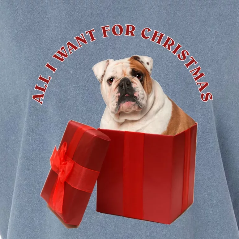 All I Want For Christmas English Bulldog Cool Gift Garment-Dyed Women's Muscle Tee