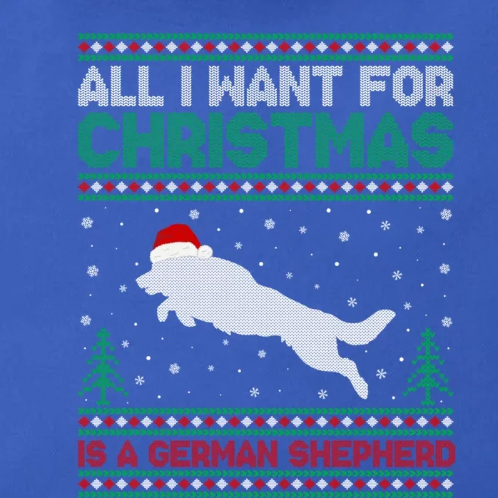 All I Want For Xmas Is A Ger Shepherd Dog Ugly Christmas Gift Zip Tote Bag